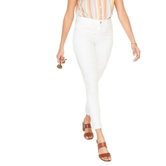 (5 for $25) Old Navy Mid-Rise Pop Icon Skinny Jeans in Bright White Size 2 - Picture 1 of 7
